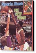 Akeem Olajuwon Dunking Against Lakers Canvas Print