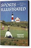 Golfing Near Nantucket Lighthouse Canvas Print