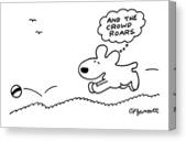 Dog Chasing a Ball Canvas Print