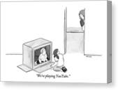 Kids Pretending to Be on YouTube Canvas Print