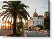 Sunset Over Hotel Negresco in Nice Canvas Print