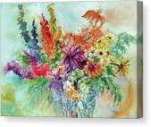 Cut Glass Bouquet Canvas Print by Sheila Parsons