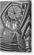 Jefferson Market Spiral Stairs Nypl Bw #1 Canvas Print