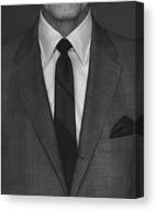 Elegant Suit and Tie Close-up Canvas Print