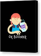 Girl Ok Boomer Tears Canvas Print