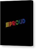 Retro Proud Rainbow Gay Pride Dripping Paint Canvas Print
