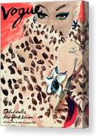 Vogue Cover with Elegant Woman Canvas Print