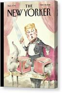 Magician with Elephant Trick Canvas Print by Barry Blitt
