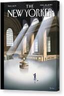 Grand Station with Solitude Canvas Print by Eric Drooker