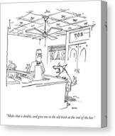 Dog Ordering Drinks at Bar Canvas Print