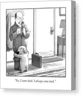 Man and Dog Reunion Canvas Print