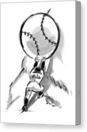 Baseball Sisyphus Metaphor Canvas Print