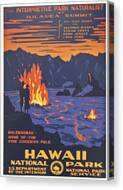 Vintage Hawaii National Park Poster Canvas Print