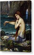Mermaid by John William Waterhouse Canvas Print
