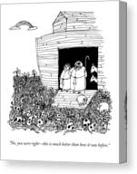 Humorous Post-Flood Scenario Canvas Print by Edward Steed