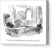 Humorous Attorney Cartoon Canvas Print