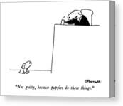Courtroom Dog Cartoon Canvas Print