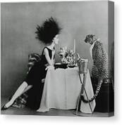 Chic Dinner with a Cheetah Canvas Print
