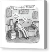 Humorous Mind-Body Problem Cartoon Canvas Print