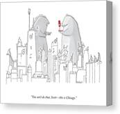 Giant Creatures in Chicago Canvas Print