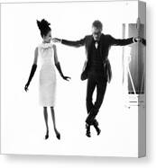 Fashion Dance with Iconic Duo Canvas Print by Bert Stern