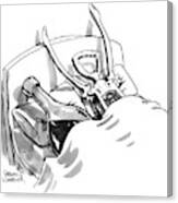 Samurai Sleeping with Wine Bottle Canvas Print