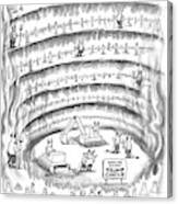 Construction in Hell Cartoon Canvas Print