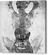 Guitar Silhouette in Monochrome Canvas Print