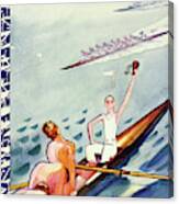 Rowing Crew Celebrates Victory Canvas Print