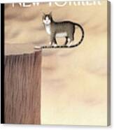 Cat on a Cliff's Edge Canvas Print