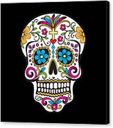 Sugar Skull Day Of The Dead Dia De Los Muertos Canvas Print