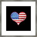 American Flag Heart Framed Print