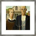 American Gothic Couple Framed Print
