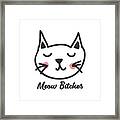 Cat Meow Bitches Framed Print