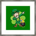 Dabbing Leprechaun St Patricks Day Framed Print