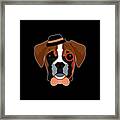 Hipster Boxer Dog Framed Print