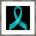 Ovarian Cancer Awareness Ribbon Framed Print