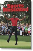Tiger Woods' Iconic Victory Moment Metal Print