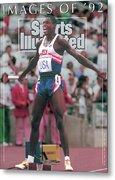 Olympic Track Star Celebrates Victory Metal Print