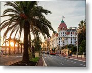 Sunset Over Hotel Negresco in Nice Metal Print