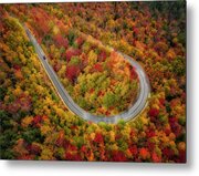 Hairpin Road Fall Foliage Nh Metal Print