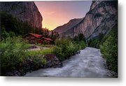 Lauterbrunnen Valley at Dusk Metal Print