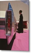 Retro Car and Fashion Moment Metal Print
