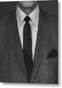 Elegant Suit and Tie Close-up Metal Print