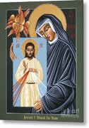 St Faustina and Divine Mercy Icon Metal Print