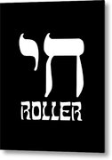 Chai Roller Funny Jewish Pun High Roller Metal Print