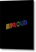 Retro Proud Rainbow Gay Pride Dripping Paint Metal Print