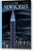 Empire State Building at Night Metal Print