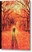 Autumn Stroll in Central Park Metal Print