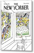 New Yorker Cover with Urban View Metal Print